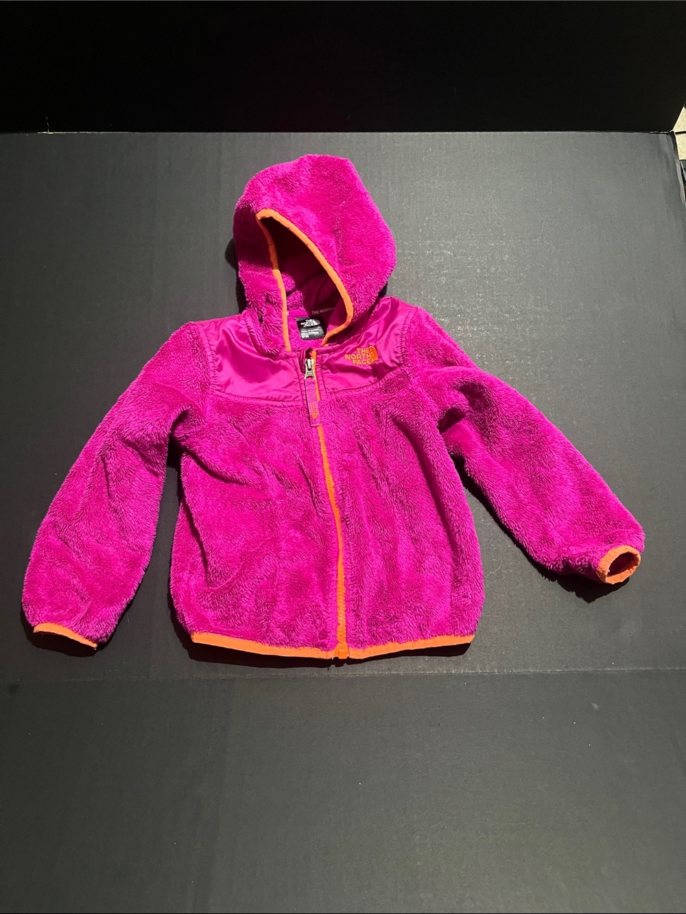 The North Face Toddler Pink Long Sleeve Full Zip Hooded Fleece Jacket Size 3T
